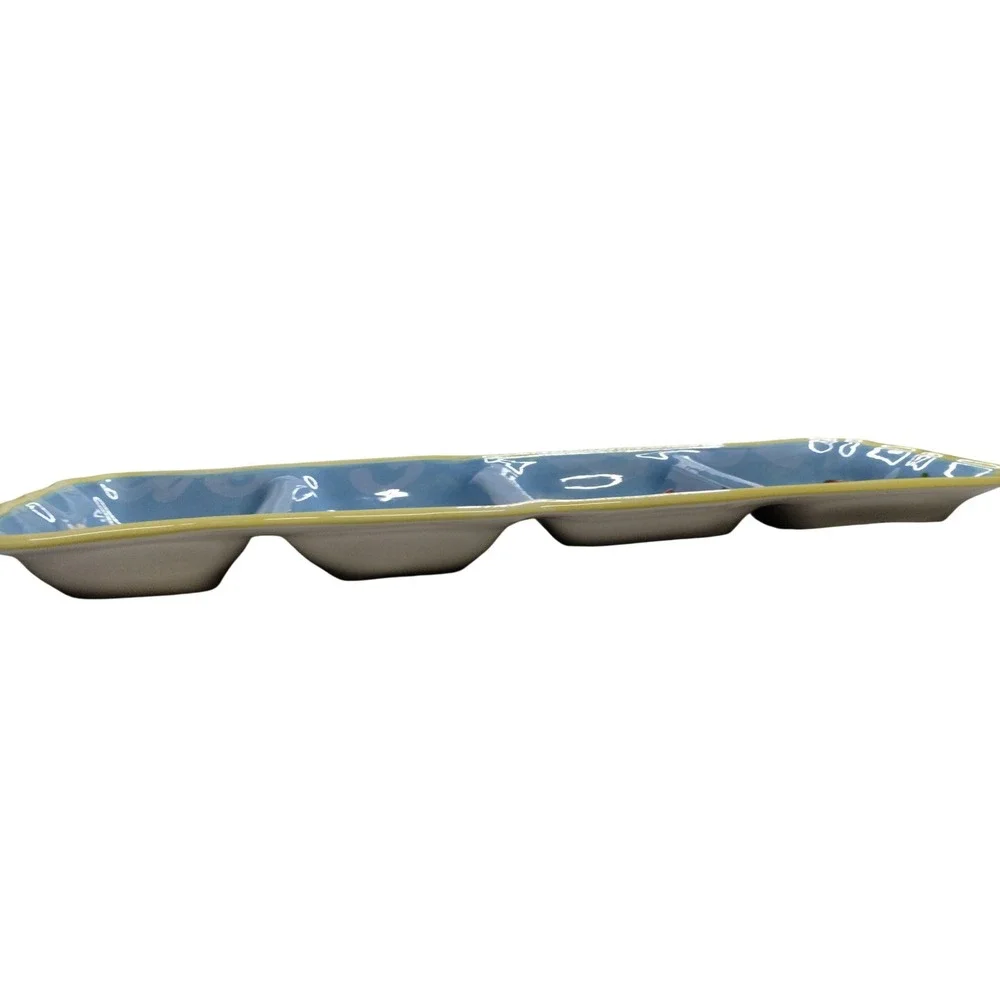 Certified International Tulip Serving Tray‎ 4 Section Pamela Gladding Dish